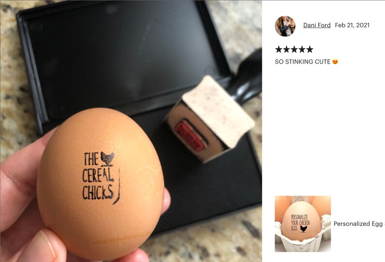 EGG STAMP CUSTOM Chicken Egg Stamps Personalized Egg Stamper, Farm Name Stamp Funny Chicken Owner Gift, Farmers Wife Coop Gift Chicken Lover image 5