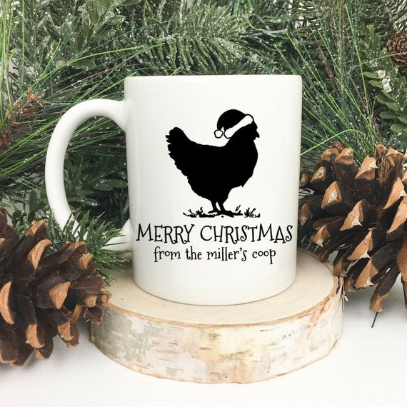 Chicken Christmas Mug Chicken Gifts Santa Chicken Cup