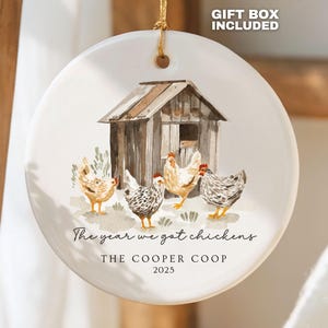 Chicken Ornament Personalized Chicken Lover Gift For New Chicken Owner Family Farm Christmas Gift Homestead Chicken Coop Keepsake