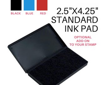 Ink Pad 2.5 x 4.25 inch, Stamp Ink, Rubber Stamp Ink, Water Soluble Ink Pad, Black, Red, Blue