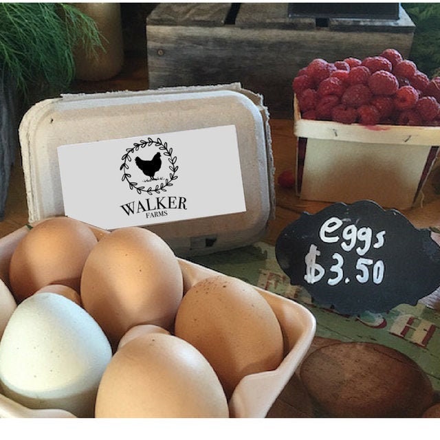 Custom Farm Stamp Egg Carton Stamp Large Rubber Stamp Etsy
