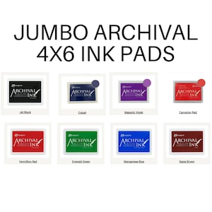 EXTRA LARGE Ink Pad 4x6 Archival Ink, 10 Colors, Oversized Stamp Inkpad, Ranger Non Toxic Ink, Rubber Stamp Ink, Permanent Acid Free bild 1