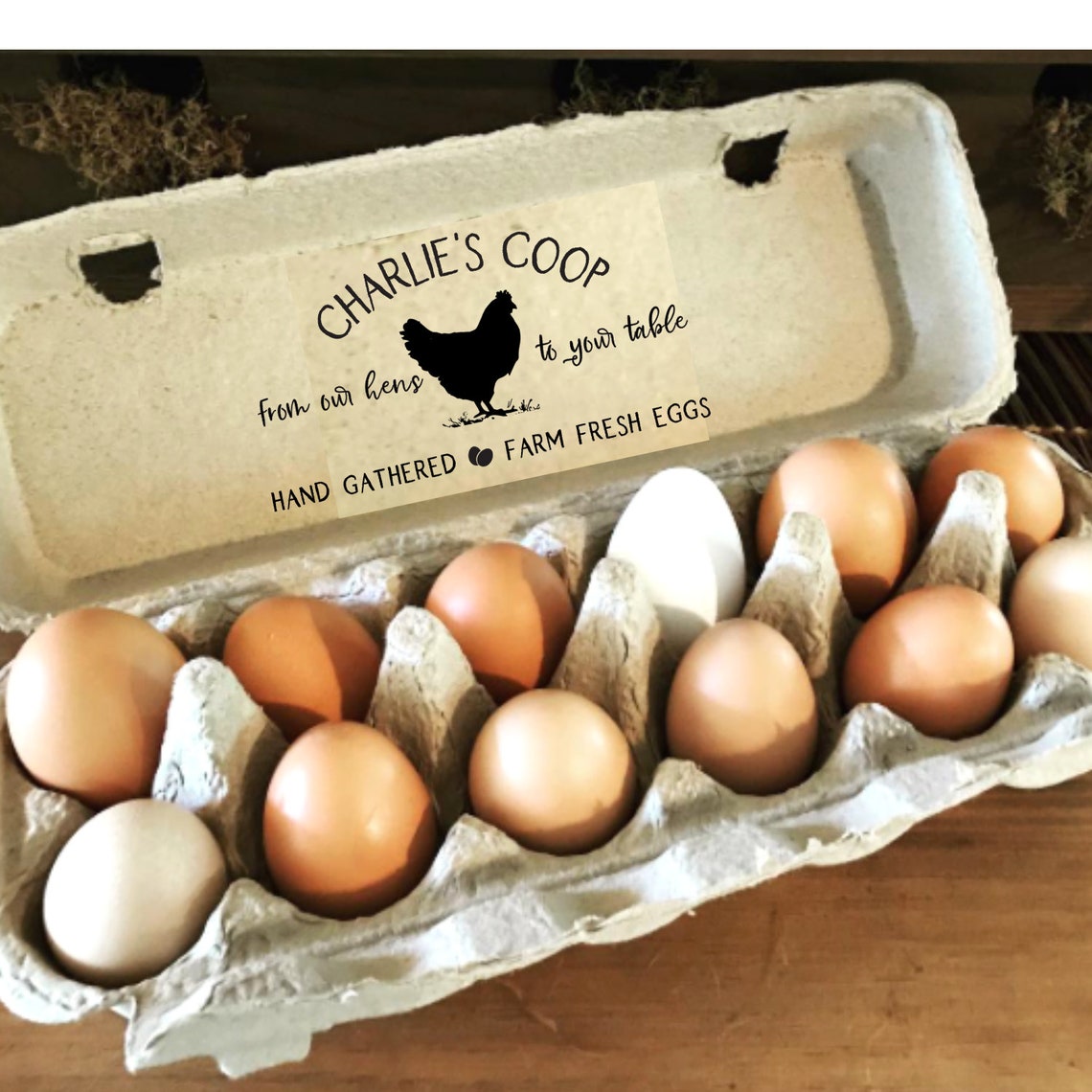Chicken Coop Gift Egg Carton Stamp Hand Gathered Fresh Eggs Etsy