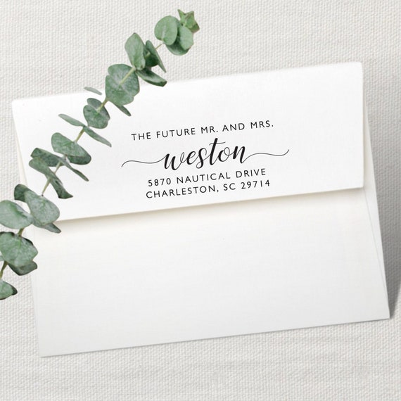 Custom Address Stamp, Bride Engagement Gift, Return Address Wedding