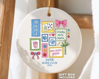 Mahjong Gift Ideas Personalized Mahjong Ornaments For Mahjong Group Mahjong Club Player Game Night Hostess Present Mahj Friend Keepsake