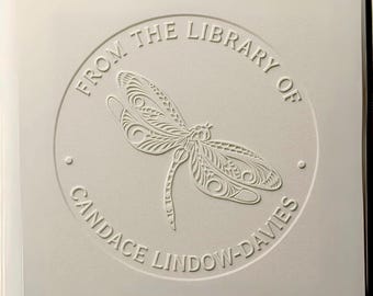 Library Embosser Dragonfly Personal Embosser Book Stamp, Bookish Birthday Gift Custom Teacher Bookworm Reader Gift, Ex Libris Insect Stamper