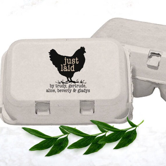 Just Laid Egg Carton Stamp Personalized Funny Chicken Carton Stamp