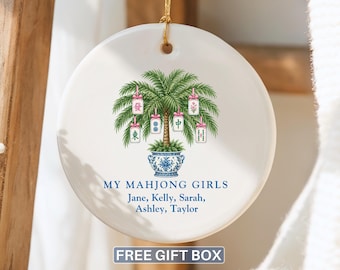Mahjong Ornament Custom Matching Mahjong Gifts Mahjong Group Keepsake 2026 Mahjong Player Christmas Game Night Gift, Mahjong Present Friends