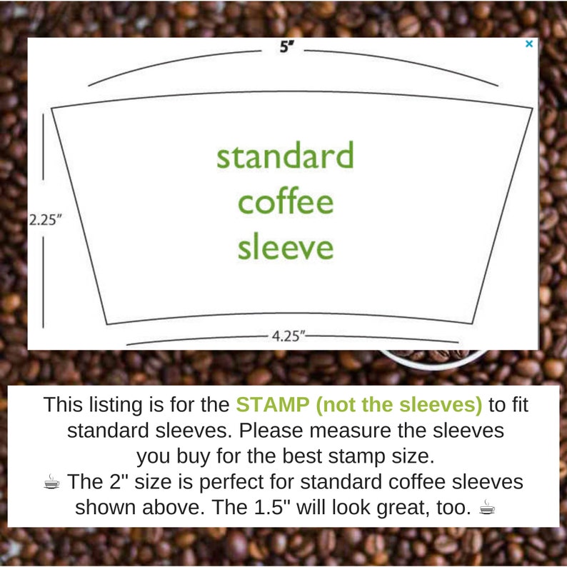 Coffee Sleeve Rubber Stamp Custom Coffee Sleeve Wedding Favor Etsy