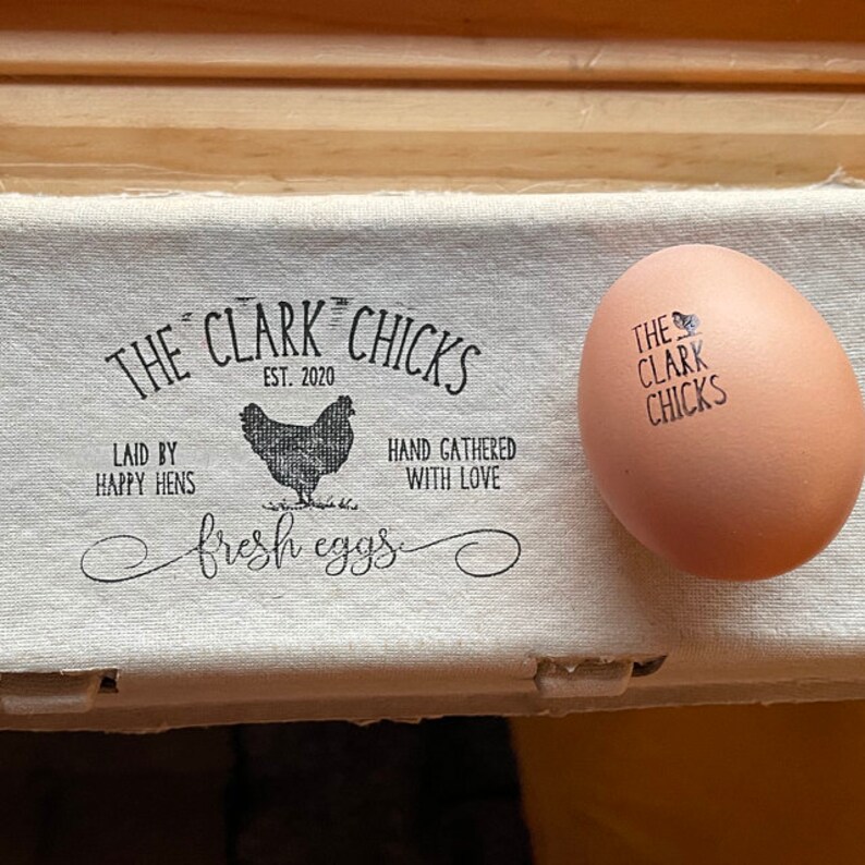 EGG STAMP CUSTOM Chicken Egg Stamps Personalized Egg Stamper, Farm Name Stamp Funny Chicken Owner Gift, Farmers Wife Coop Gift Chicken Lover image 7