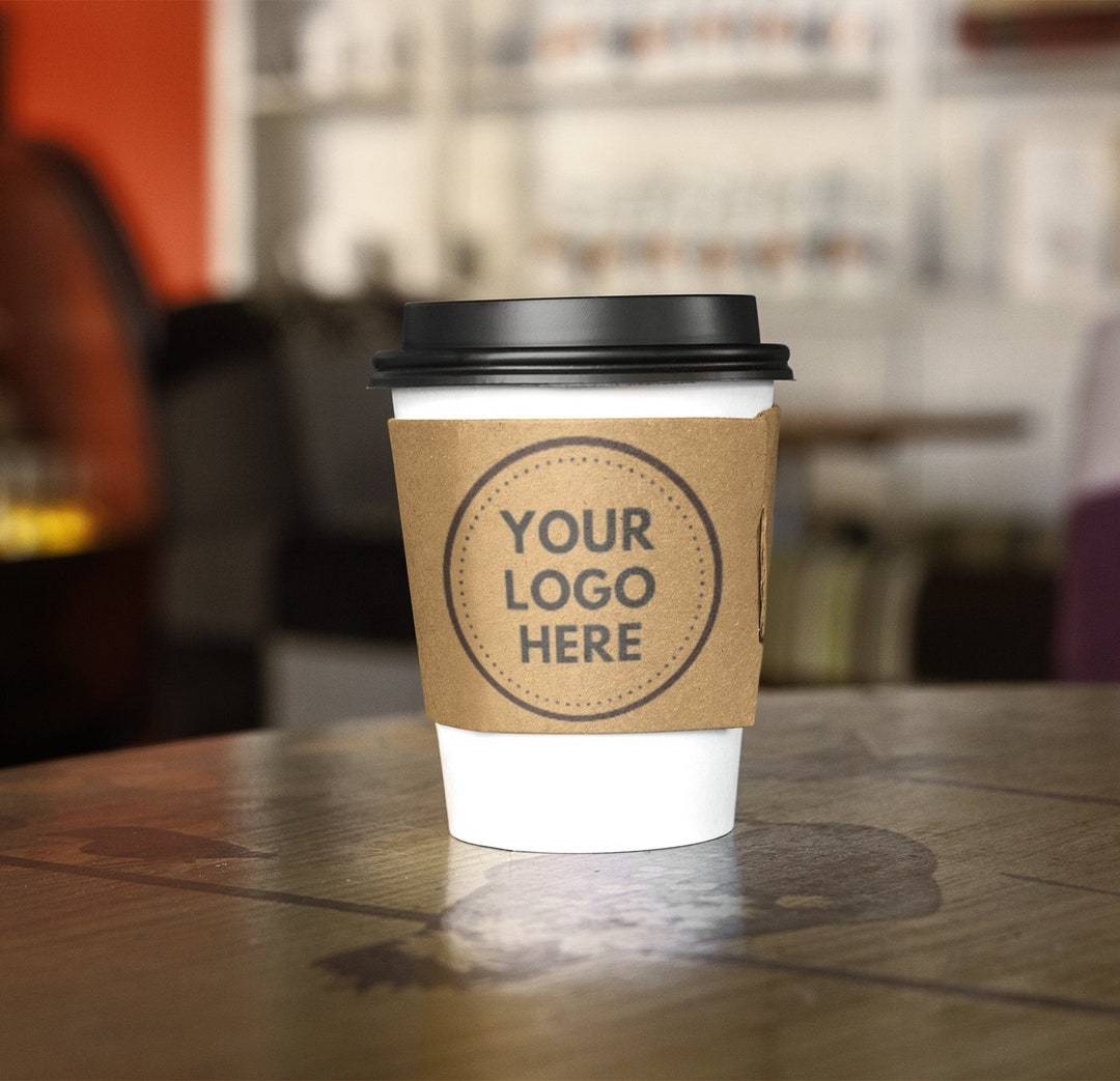 Custom Coffee Sleeve Stamp, Custom Logo Stamp Self Inking Wedding