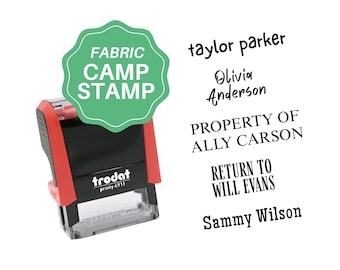Clothing Fabric Stamp for Camp Permanent Self-Inking Name Stamp Personalized Kids Stamp, Summer Camp Sports Gear, School Uniform Daycare