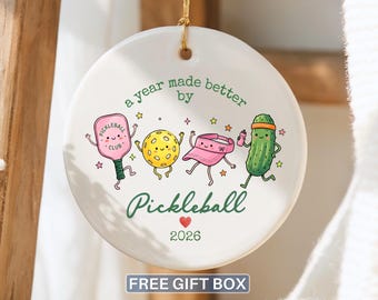 Pickleball Ornament Pickleball Lover Christmas Ornament, A Year Made Better By Pickleball Keepsake, Pickleball Team Group Matching Gift