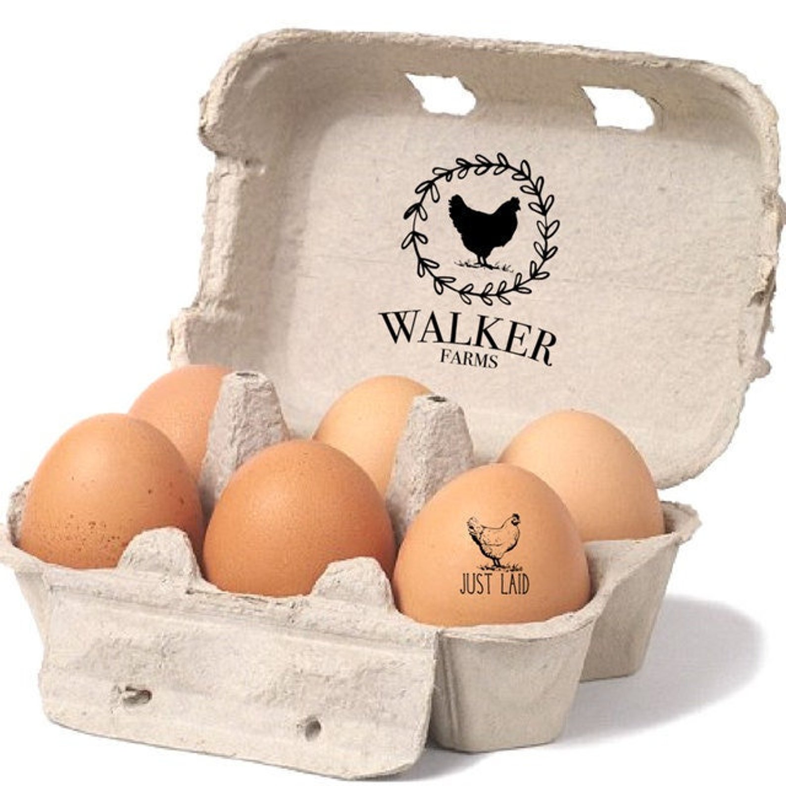Egg Carton Stamp Custom Farm Stamp Large Chicken Egg Etsy