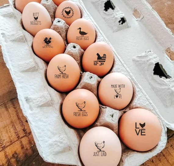 Custom Egg Stamp Chicken Egg Stamp Wooden Stamp Seal Farm