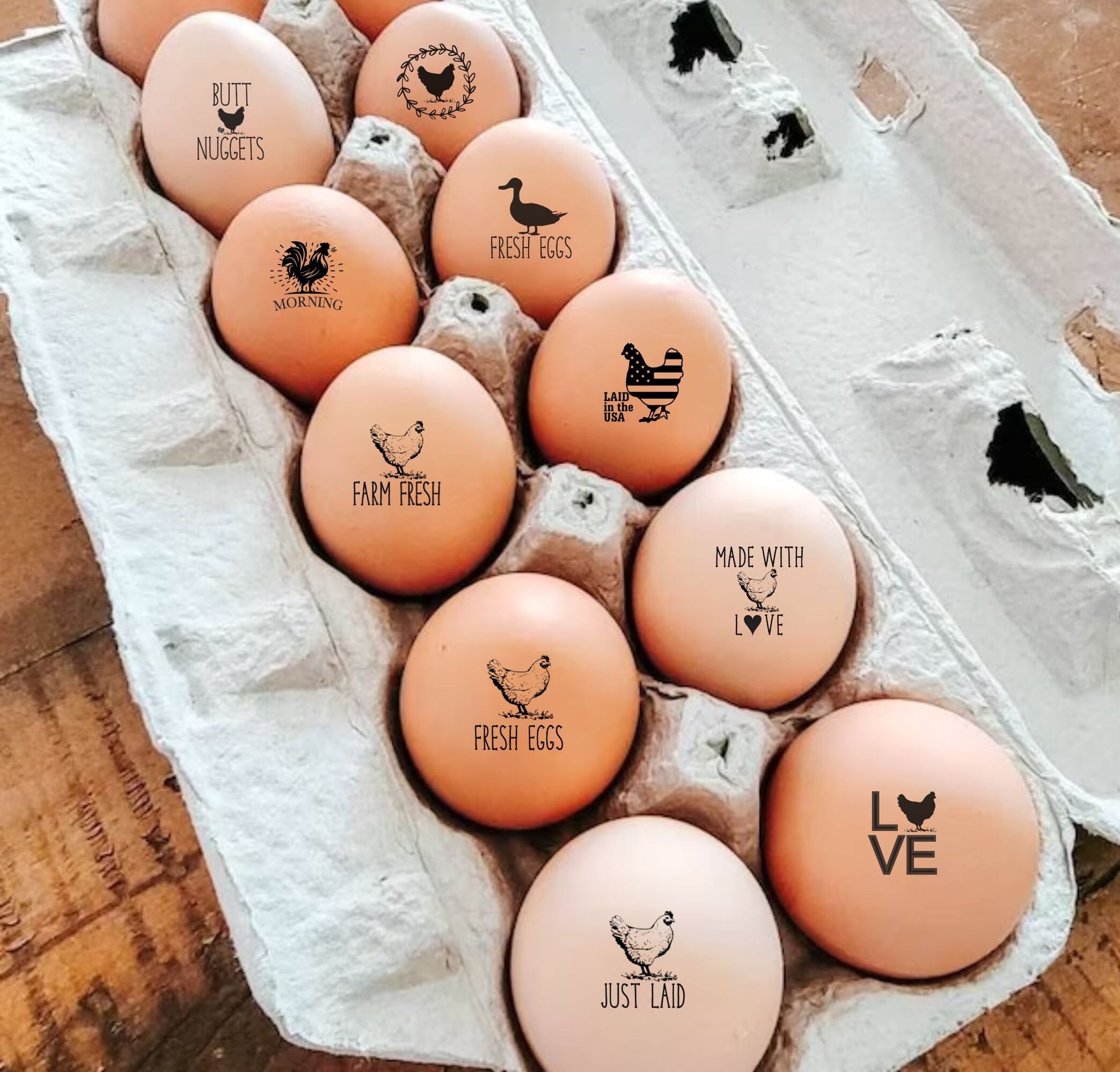  Stamp by Me, Egg Stamp, Chicken Egg Wooden Stamps, Personalized Rubber Stamper for Fresh Eggs, Custom Stamping, Egg Labels, Farm  Stamp, Self Inking