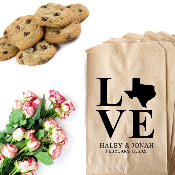 Texas Bridal Shower Favor Love Stamp Wedding Cookie Bag Diy