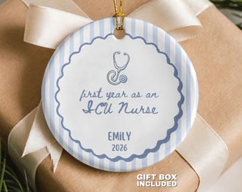 First Year as an ICU Nurse Ornament Custom ICU RN Christmas Ornament, Personalized New Nurse Graduation Gift, First Christmas as a Nurse