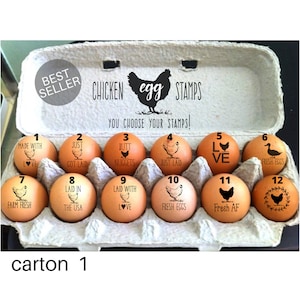 Chicken Egg Stamps Chicken Egg Label, Funny Chicken Coop Gift For Homesteader Farmer, Farmhouse Chicken Dad Gift, Mini Rubber Egg Stamper