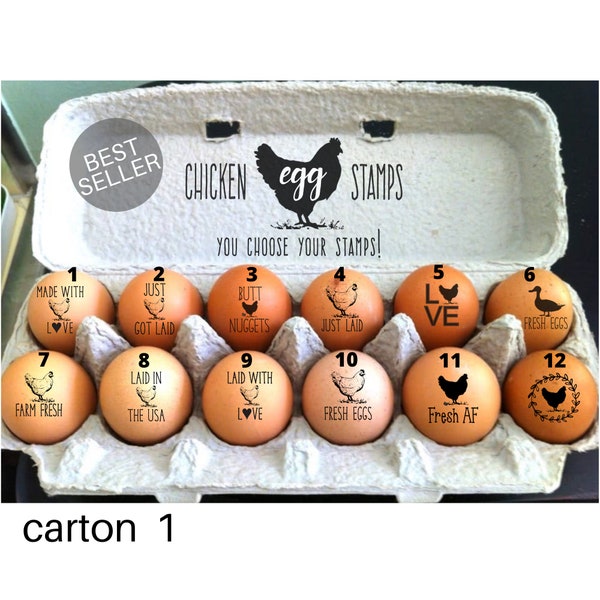 Chicken Egg Stamps Chicken Egg Label, Funny Chicken Coop Gift For Homesteader Farmer, Farmhouse Chicken Dad Gift, Mini Rubber Egg Stamper