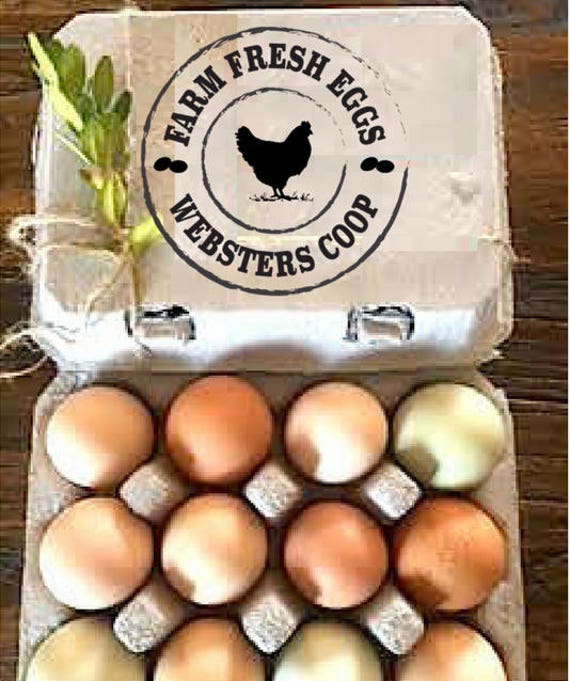Personalized Egg Cartons Stamp Farm Fresh Eggs Custom Rubber Stamp