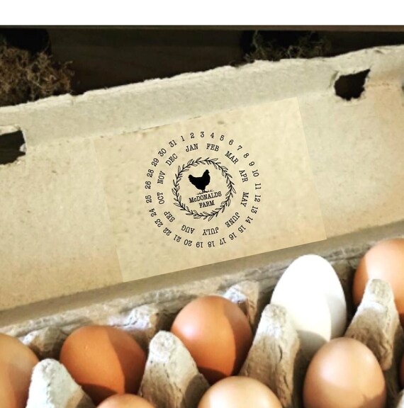 Egg Carton Stamp Egg Date Stamp Custom Egg Carton Date Etsy