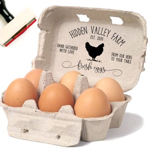 Chicken Carton Stamp For Gifting Eggs Custom Egg Cartons, Chicken Farm Stamp, Coop Accessory, Backyard Chicken Gift Large Rubber Fresh Eggs