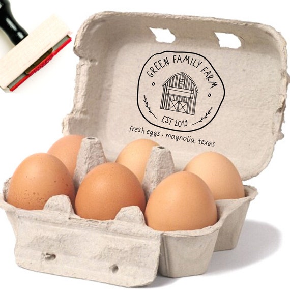 Egg Carton Stamp, Custom Egg Carton, Barn Stamp, Family Farm Gift,  Personalized Egg Carton, Farmers Market, Farmhouse Country Kitchen Gift by  Southern Paper and Ink