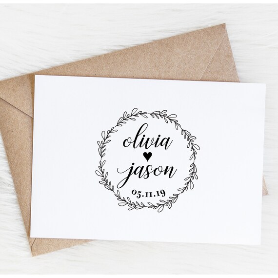 Wedding Rubber Stamp Personalized Stamp Custom Diy Save The Date