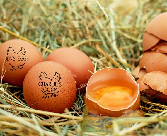 Personalized Egg Stamps Chicken Coop Decor Custom Egg Labels