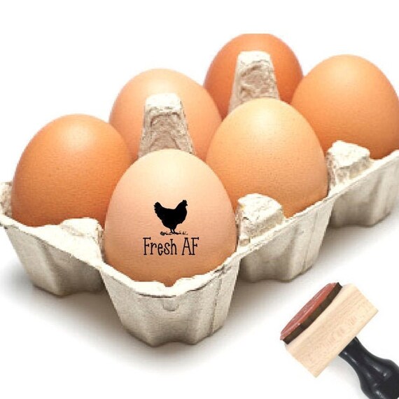 Funny Chicken Gift Chicken Coop Rubber Stamp Mini Homesteader Naughty Gag Gift For Him Hen Picture Design Stamp Fresh AF Egg Stamp