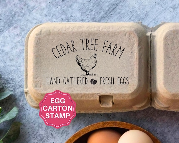 Egg Carton Stamp Personalized Chicken Egg Cartons Custom Farm Chicken Coop  Gift, Hand Gathered Hen Duck Quail Fresh Eggs, Farm Name Logo 