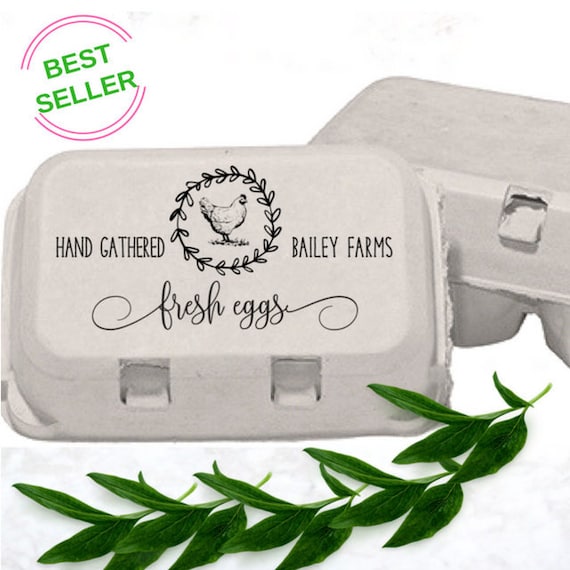Customized Chicken Fresh Egg Labels Stamp- Egg Carton Stamp Labels