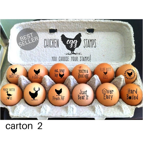 Mini Egg Stamps SALE Mix & Match Farm Fresh Eggs Stamper Chicken Lover Egg  Carton Stamp Free Shipping Chicken Lover Gift Idea 