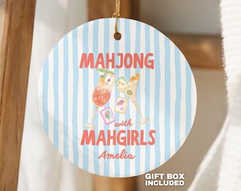 Adornos de Mahjong, Ideas de regalos personalizados para Mahjong, Recuerdos navideños para grupos de Mahjong, Regalos para amantes del Mahjong, Regalos para el día del juego para mejores amigas de Mahjong
