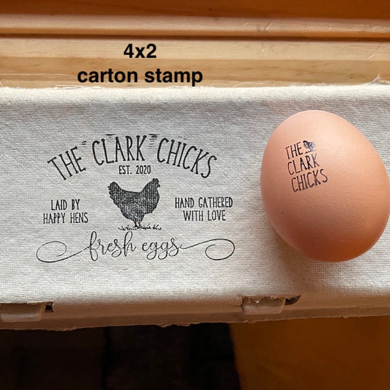Chicken Coop Gift Egg Carton Stamp Hand Gathered Fresh Eggs Etsy