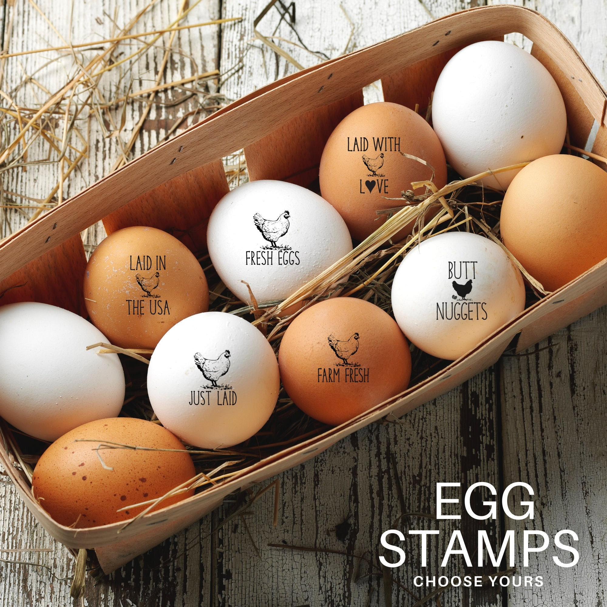 Chicken Egg Stamps for Farmer Gifts, Eggs Stampers for Fresh Eggs, Funny  Chicken Gifts, Farm Sayings, Chicken Mom Homestead Rubber Stamps 