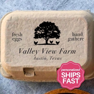 Custom Chicken Egg Carton Stamp For Farmers Market Farm Branding Personalized Logo Rustic Hen Egg Packaging Rubber Stamp For Labels, Tags