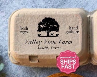 Custom Chicken Egg Carton Stamp For Farmers Market Farm Branding Personalized Logo Rustic Hen Egg Packaging Rubber Stamp For Labels, Tags