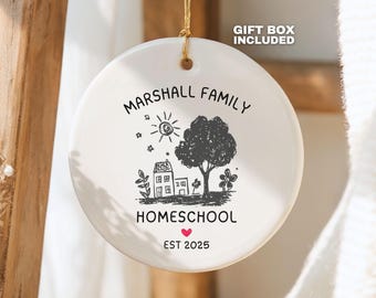 Homeschool Ornament Personalized Family Homeschool Teacher Gift Home Schooling Holiday Keepsake Christmas Gift for Mom Dad Student