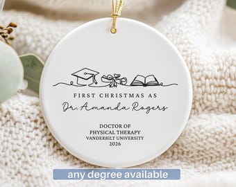 Doctor of Physical Therapy Ornament Custom DPT Graduation Gift, First Christmas as Physical Therapist 2026 Gift For New PT Ornament Keepsake