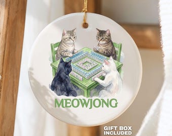 Adorno para amantes del mahjong Ideas divertidas para regalos de mahjong Recuerdo navideño de mahjong para amigos del mahjong Regalo para grupos de mahjong 2026 Regalo para clubes de mahjong