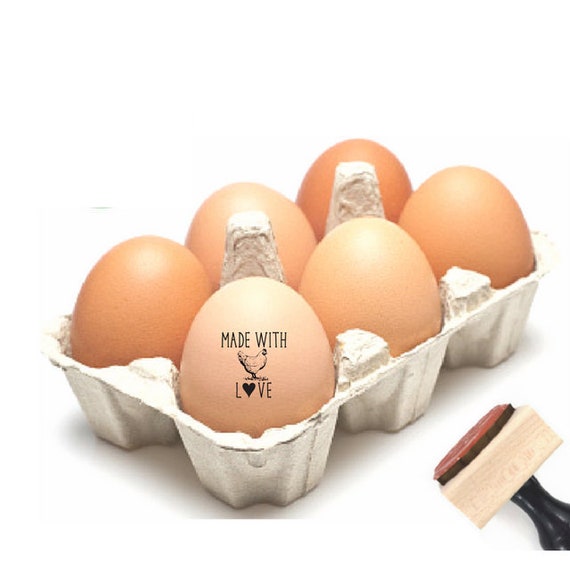 Chicken Hen in Heart Rubber Stamp