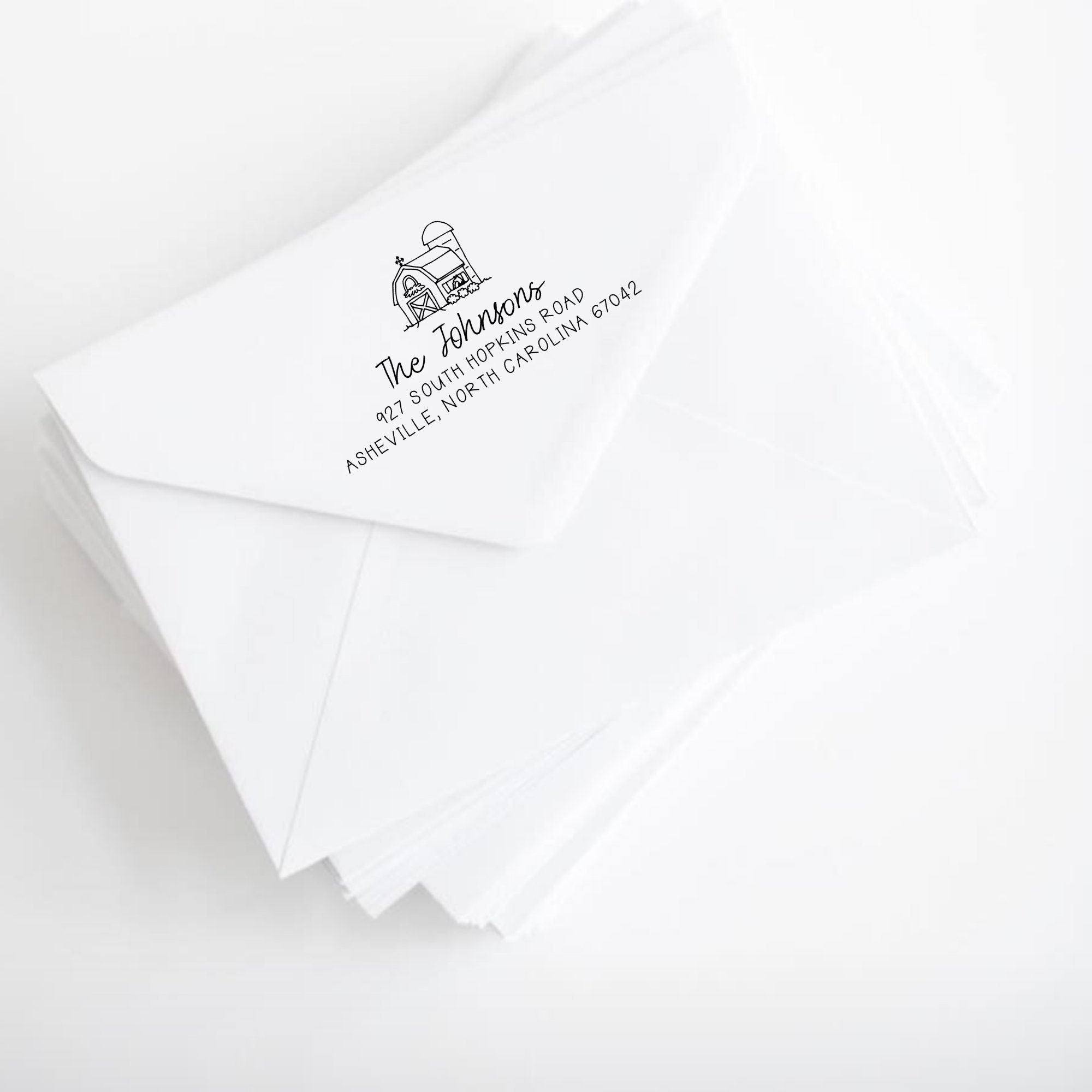 Farm Stamp Barn Address Stamp Farm Return Address Rubber Etsy