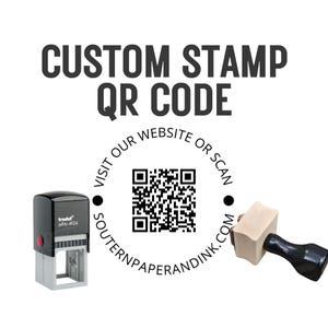 QR Code Self-Inking Stamp, Custom QR Code Rubber Stamp Social Media Your Website Small Business Packaging Branding Shipping Etsy Shop Stamp