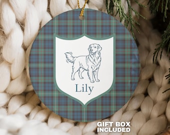Golden Retriever Christmas Ornament Personalized Golden Retriever Gifts Holiday 2026, Family Dog Golden Lover Golden Owner Parents Keepsake
