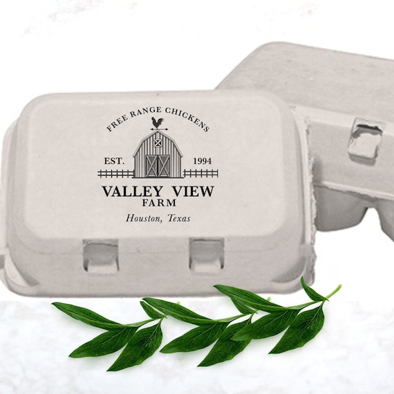 Egg Carton Stamps, Custom Egg Cartons, Barn Stamp, Chicken Egg Farmer, Square Custom Farm Stamp