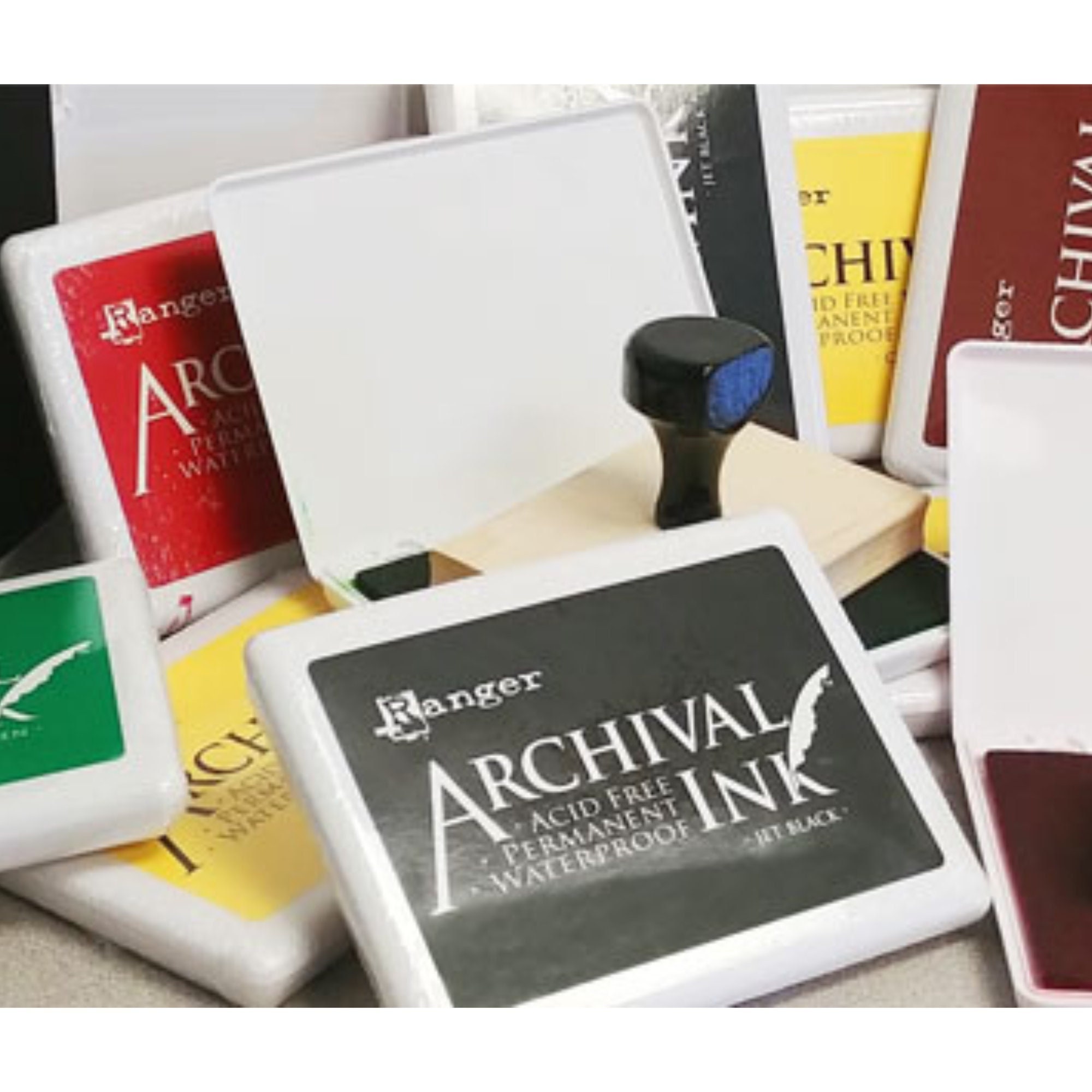  Ranger Archival Vermillion Red Permanent Dye Ink Stamp Pad &  Re-Inker Refill : Arts, Crafts & Sewing
