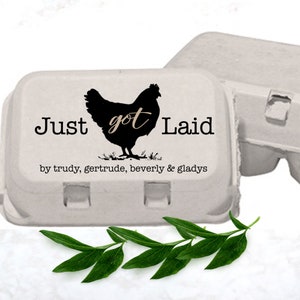 Tampon de carton d'oeufs, cartons d'oeufs personnalisés, cadeau amusant pour un paysan, tampon en caoutchouc Je viens de recevoir, cadeau de ferme d'un ami colonisateur