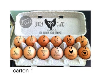 Egg Stamps For Chicken Owner, Funny Chicken Eggs Stamps Chicken Coop Gift Homesteader Farmer Chicken Mom Dad Gift, Mini Rubber Egg Stamper